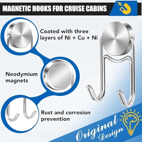 LOVIMAG Magnetic Hooks for Cruise Cabins Essentials 2026 Door Magnets 50LBS - Image 3