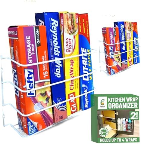 Evelots Kitchen Wrap & Food Bag Organizer Wall/Cabinet Mount by Evelots