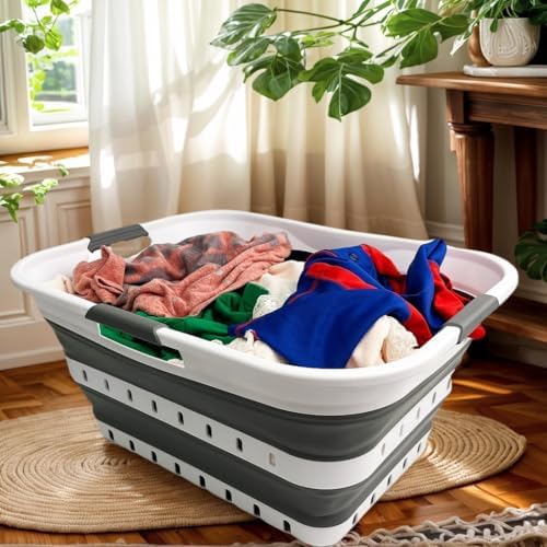 SAMMART 42L Collapsible Plastic Laundry Basket - Image 2