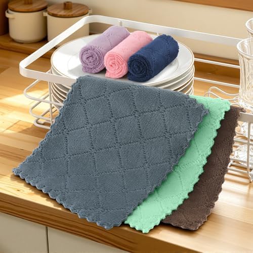Homaxy Super Soft Absorbent 18 Pack Coral Velvet Dish Cloths - Image 6