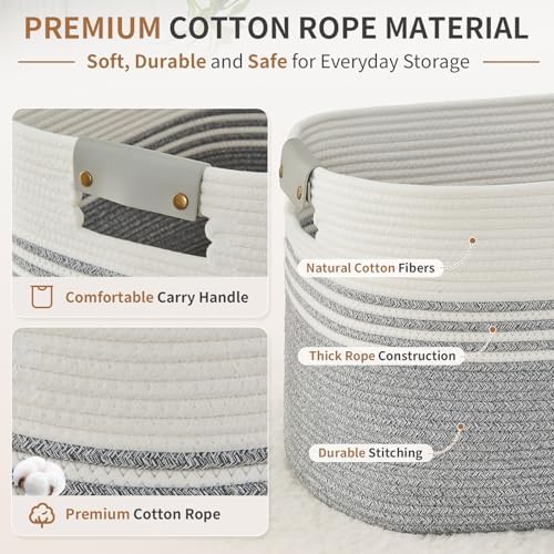 Laundry Hamper with Handles, 72L Rope Laundry Basket - Image 3