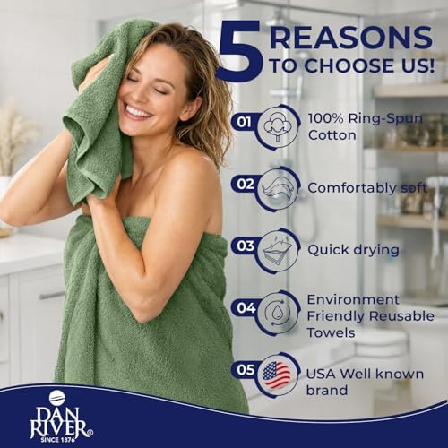 DAN RIVER 8 Piece Luxury Bath Towels - Image 5
