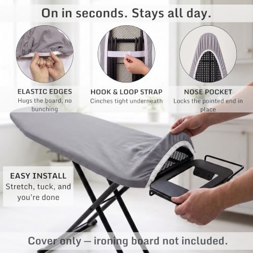 Extra Thick Ironing Board Cover 15x54 Standard Size, Padded Heat Reflective - Image 4