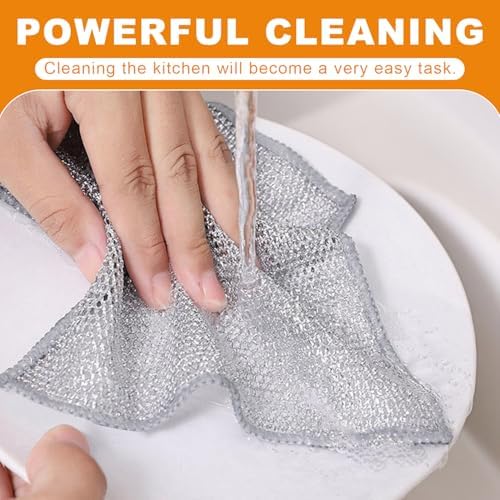 12 Pcs 3-Layer Metal Dish Cloth, 7.87" x 7.87" - Image 5