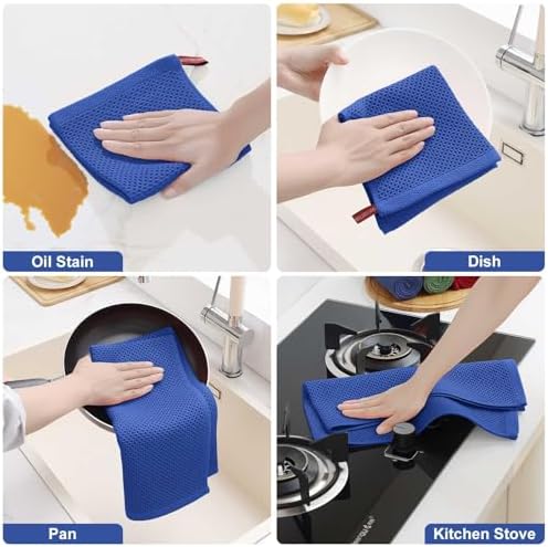 Homaxy 10 Pack 100% Cotton Kitchen Towels and Dishcloths Set - Image 5