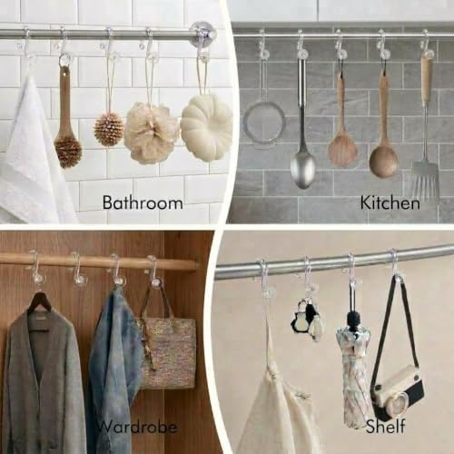 Bathway Plastic Shower Curtain Hooks, Decorative Hooks - Image 4