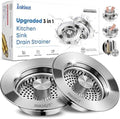 Upgraded 3 in 1 Kitchen Sink Drain Strainer by INKHUT