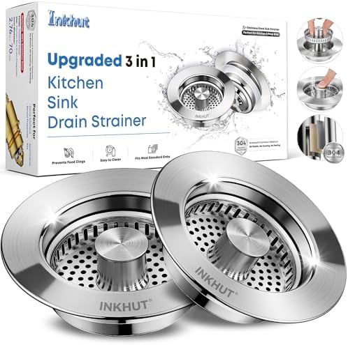 Upgraded 3 in 1 Kitchen Sink Drain Strainer by INKHUT