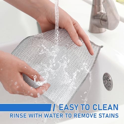 Aidoclip Non-Scratch Steel Wool Dishcloths Kitchen Scrubbers - Image 3