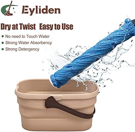 Eyliden Mop with 2 Reusable Microfiber Heads, Easy Wringing Twist Mop - Image 2