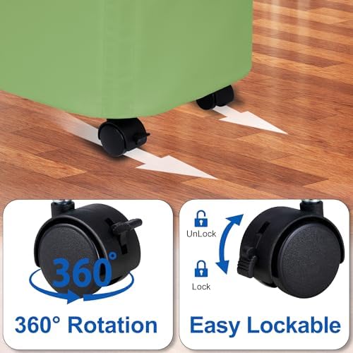 Slim Laundry Hamper with Wheels, 15 Gal Rolling Laundry Basket with lid and - Image 4