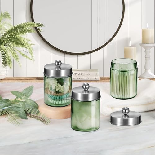 3 Pack Apothecary Jar Canisters Bathroom Vanity Organizer - Image 6