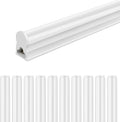 LightingWill 10 Pack LED Shop Light 4FT, Warm White 3000~3500K, 20W, Linkable T5 Integrated Fixture, Utility LED Ceiling Light and Under Cabinet, Corded Electric with Built-in ON/Off Switch