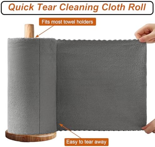 80 Pack Microfiber Cleaning Cloth Roll, Lint Free Rags & Tear Away Reusable - Image 3