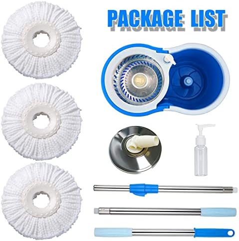 Spin Mop and Bucket with Wringer Set, 3 Mop Heads - Image 6