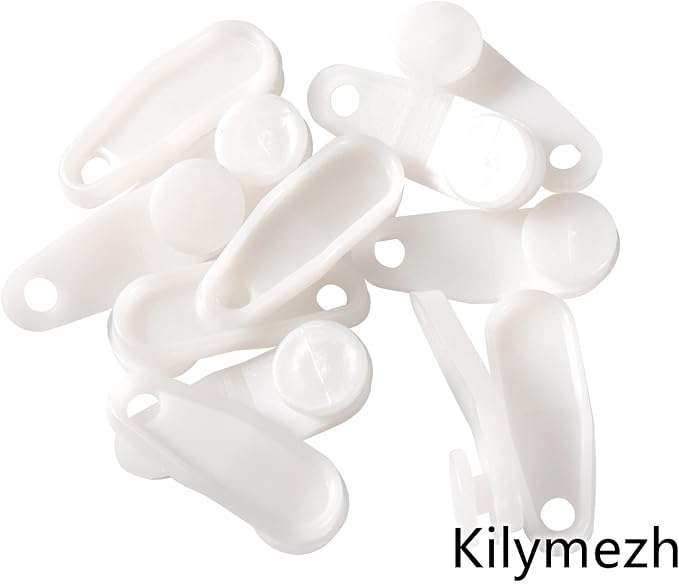 White Traverse Rod Slides Curtain Track Glider Hooks - Image 3