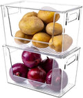 2 Pack Large Stackable Storage Bins, Plastic Container Organizer by Tiawudi