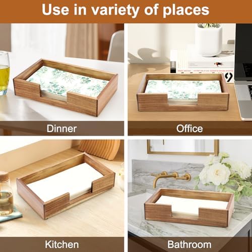 Guest Towel Holder for Bathroom Napkin Holder Wooden Paper Hand Towel Tray - Image 3