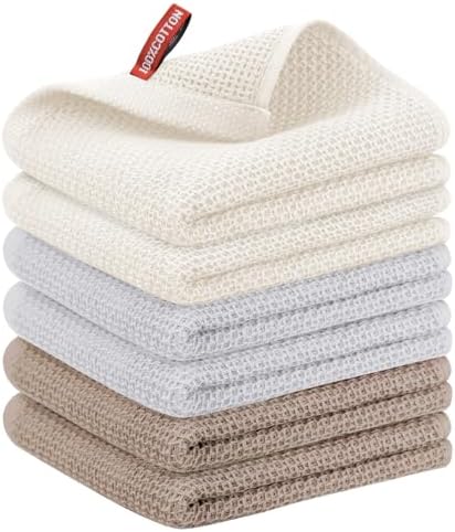 Nialnant 6 Pcs Kitchen Hand Towels, 100% Cotton, 13 x 28 in by Nialnant