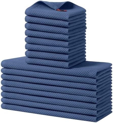 Homaxy 16 Pack 100% Cotton Kitchen Towels and Dishcloths Set by Homaxy