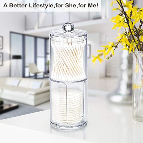 SheeChung 2 Pack Acrylic Stackable Cotton Round Holder - Image 4