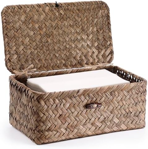 Dryer Sheet Holder, Woven Seagrass Dryer Sheets Container by Hoowen