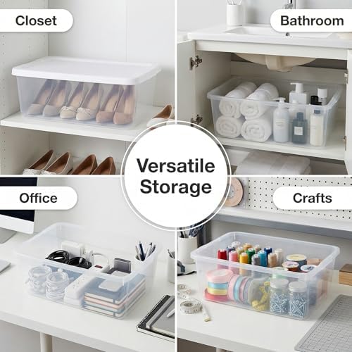 20-Pack 6 Quart Storage Boxes – Clear Plastic Storage Bin - Image 5