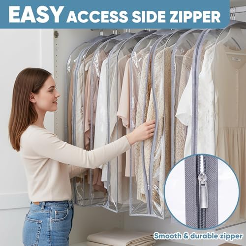 BALEINE 1PK Clear Garment Bags for Hanging Clothes - Image 5