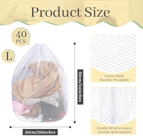 40 Pcs Mesh Laundry Bags Bulk - Image 2