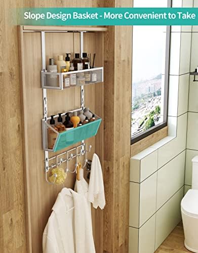 HapiRm Over Door Hook with 2 Mesh Baskets and 9 Hooks, 304 Stainless Steel No - Image 3