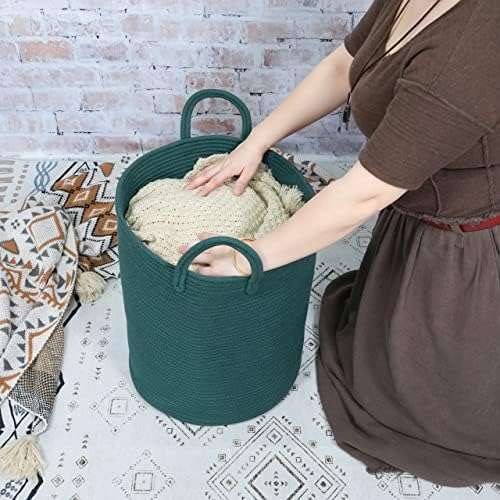 XUANGUO Cotton Rope Laundry Basket Hamper - Image 3