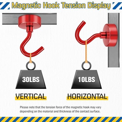FINDMAG 28 Pack Magnet Hooks, 30LB+ Magnetic Hooks - Image 6