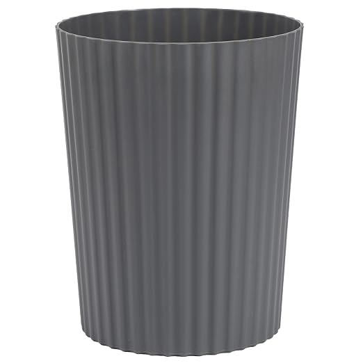 JiatuA Small Bathroom Trash Can Plastic Wastebasket Garbage Can Dark Grey | by JiatuA