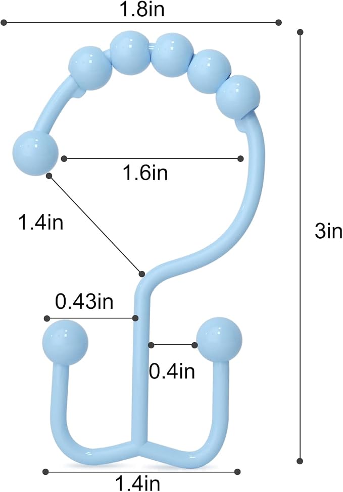 Shower Curtain Hooks, Goowin Shower Curtain Rings, Stainless Steel Shower - Image 3