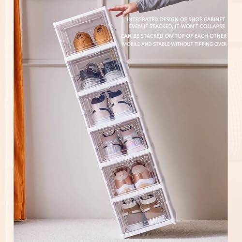 Foldable Shoe Rack, No Assembly Stackable Shoe Storage Box - Image 7