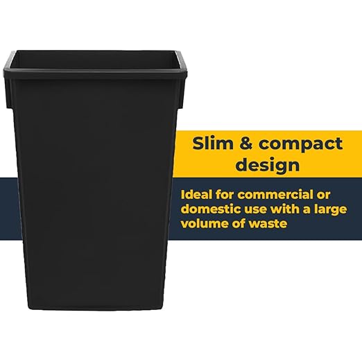 3 pack 23 Gallon Waste Bin with Lid & Dolly, Heavy-Duty Trash Can, Slim Rectangular Garbage Bin, Durable Waste Container, Recycling Bin, Plastic Wastebasket for Kitchen, Garage, Restaurants, Office