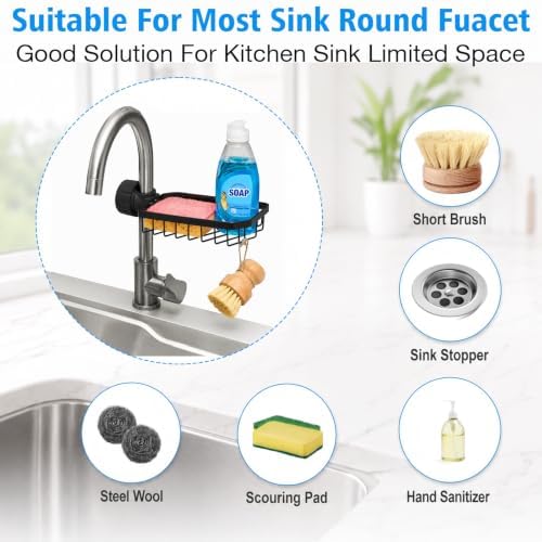 Kitchen Sink Sponge Holder over Faucet Caddy Organizer - Image 4