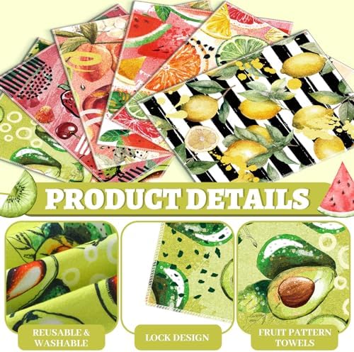 36 Pack Fruit Reusable Cleaning Cloths Washable Cotton Kitchen Towels - Image 2