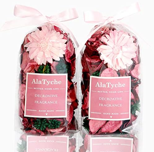 Pink Potpourri Bags, Rose Scented Decorative Bowl Filler by Alatyche