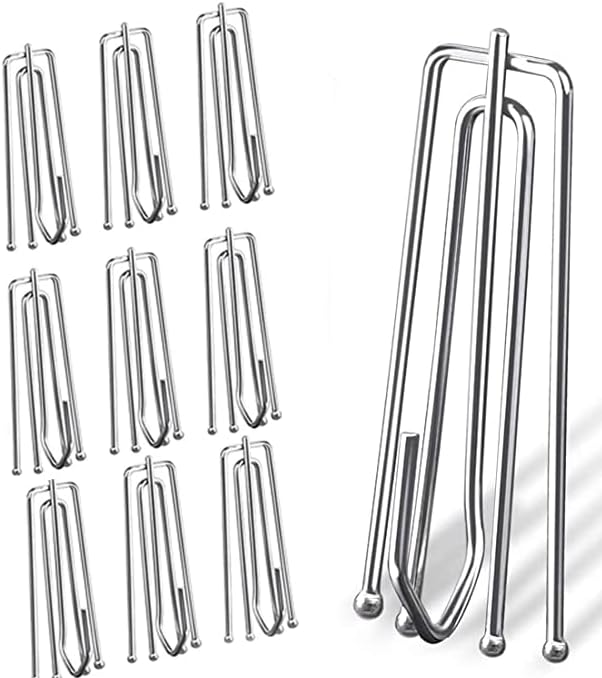100 Pcs Stainless Steel Curtain Pleat Hook, Dveda Drapery Hooks Traverse Pleater by Dveda