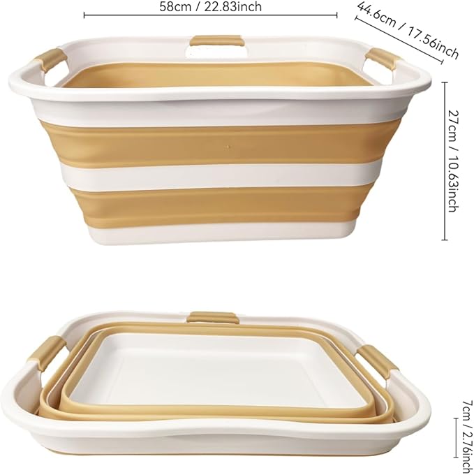 SAMMART 42 Collapsible Plastic Laundry Basket, Foldable Pop Up Storage - Image 8
