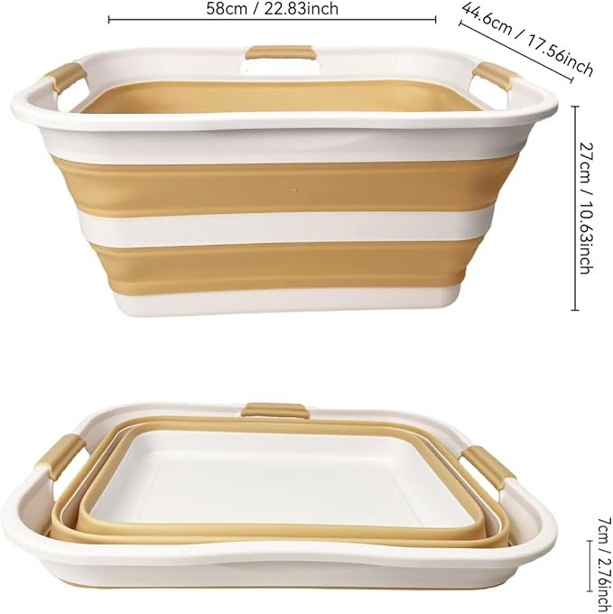 SAMMART 42 Collapsible Plastic Laundry Basket, Foldable Pop Up Storage - Image 9