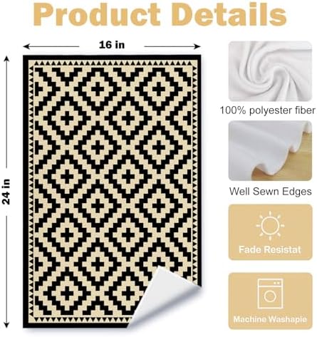 Neutral Abstract Kitchen Towels, 16x24 Inches - Image 6