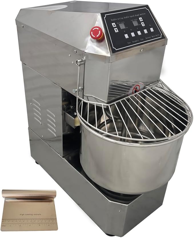 110V 1.25KW Commercial Dough Kneading Mixer Inverter Models Heavy Duty Stand Mixer 20QT Electric Dough Kneading Machine for Bakery Pizzeria