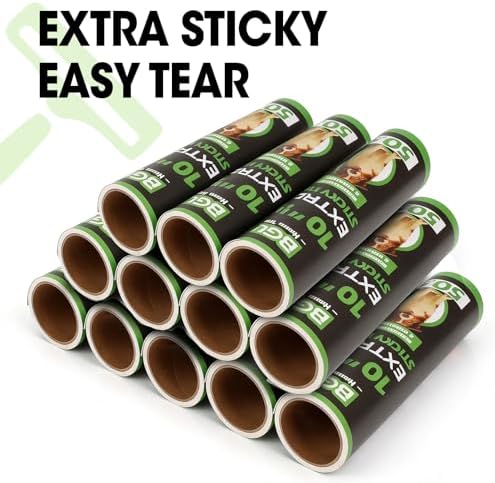 10 Inch Lint Roller Refills, 12 Rolls 600 Sheets Large Lint Rollers - Image 5