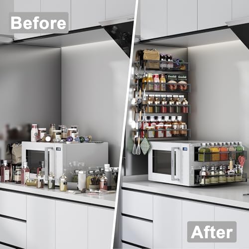 Aufworld Magnetic Spice Rack for Refrigerator, 6 Pack Magnetic Shelf, Fridge - Image 5