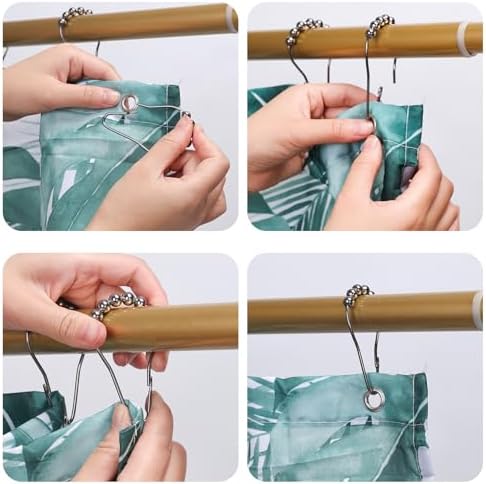 Shower Curtain Rings Hooks, Rust Proof Stainless Steel Hooks - Image 4