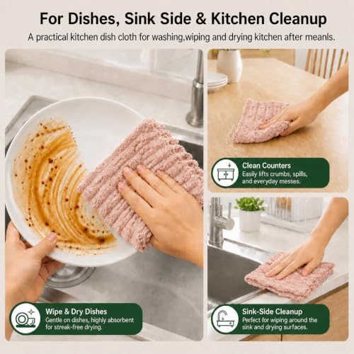 kimteny Microfiber Dish Cloths for Washing Dishes 18 Pack - Image 6
