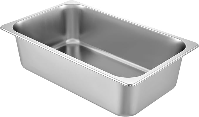 VEVOR 6 Pack Hotel Pans, Full Size 6-Inch, Stainless Steel Steam Table Pans，Anti-Jam Catering Trays for Steam Tables, for Home, Party, Restaurant, Hotel, Buffet