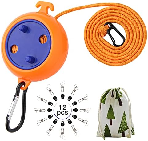 Portable Travel Clothesline, 33ft Camping Clothes line by Caudblor